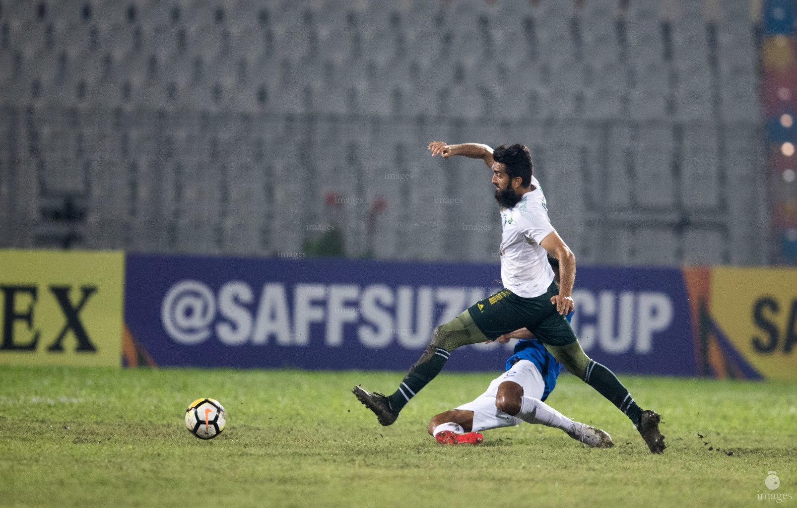 India vs Pakistan in SAFF Suzuki Cup 2018 semifinals in Dhaka, Bangladesh, Wednesday, September 12, 2018. (Images.mv Photo/ Ismail Thoriq)