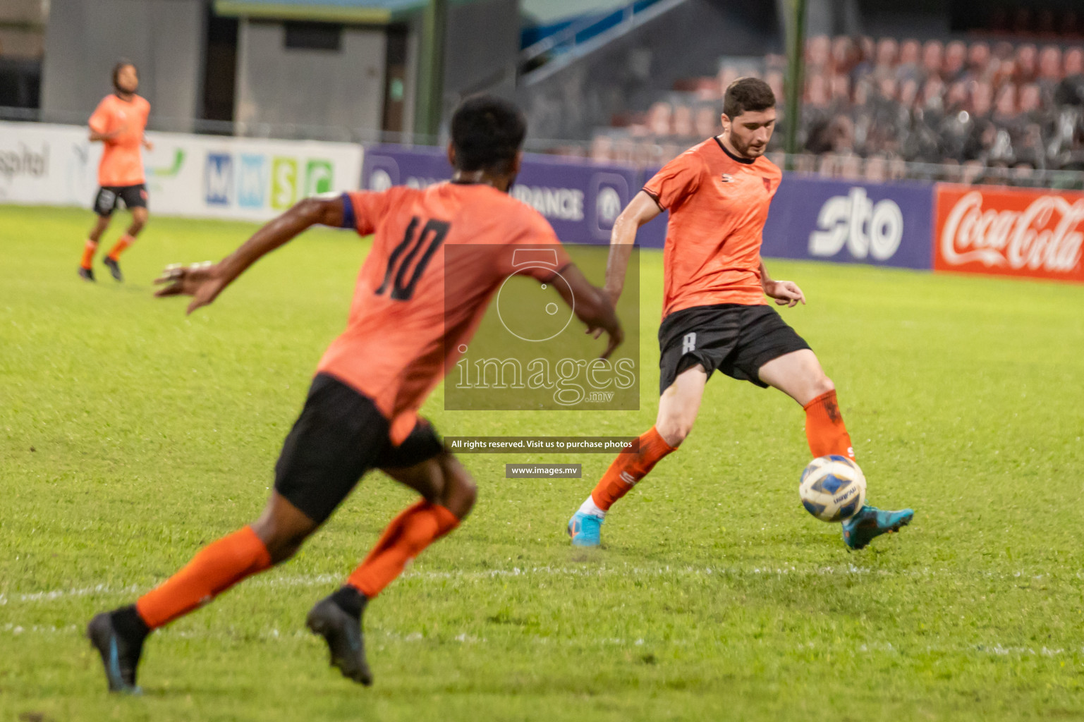 Club Eagles vs United Victory in Ooredoo Dhivehi Premier League 2021/22 on 07 July 2022, held in National Football Stadium, Male', Maldives