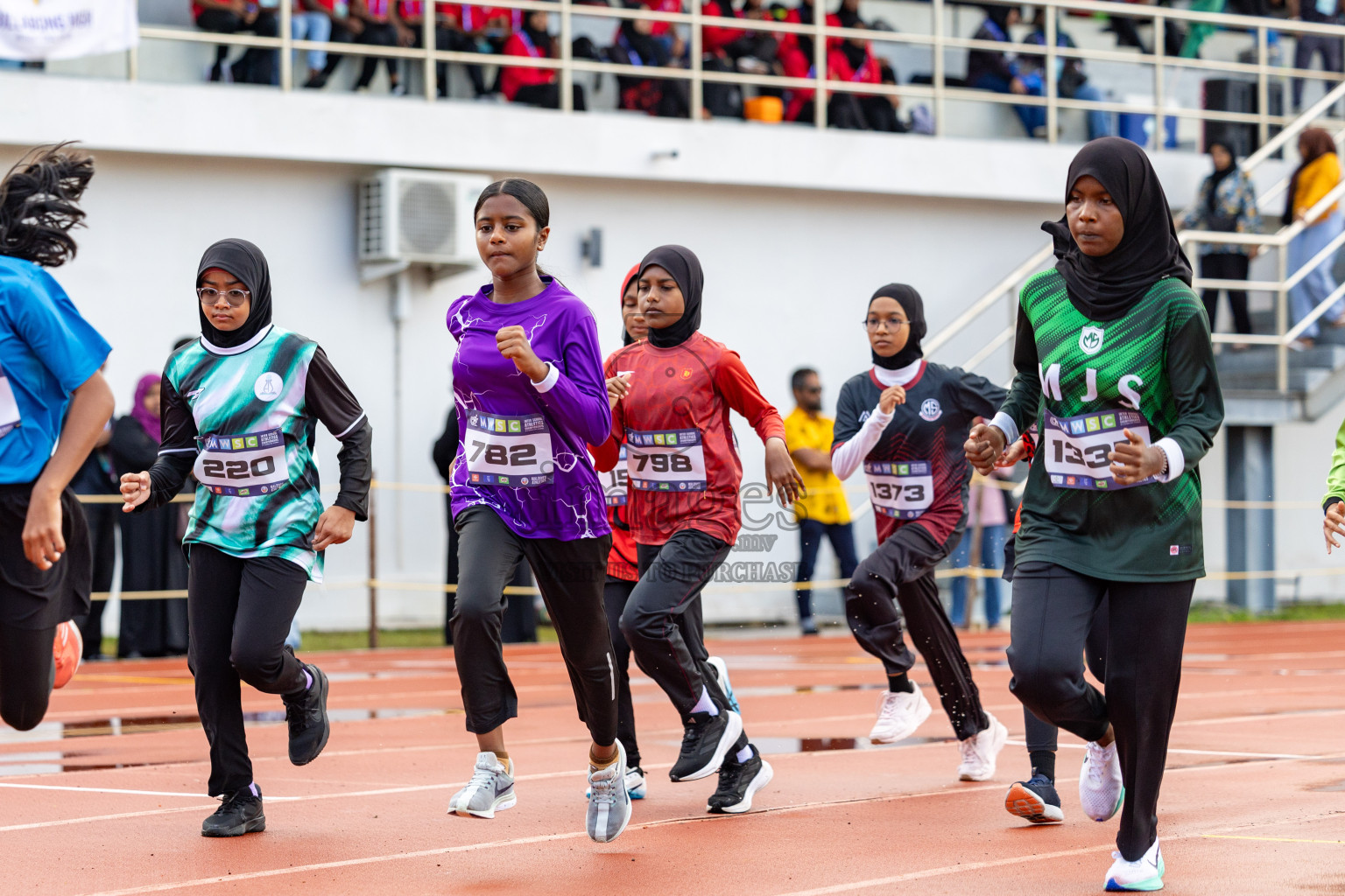 Day 1 of MWSC Interschool Athletics Championships 2024 held in Hulhumale Running Track, Hulhumale, Maldives on Saturday, 9th November 2024. 
Photos by: Ismail Thoriq, Hassan Simah / Images.mv