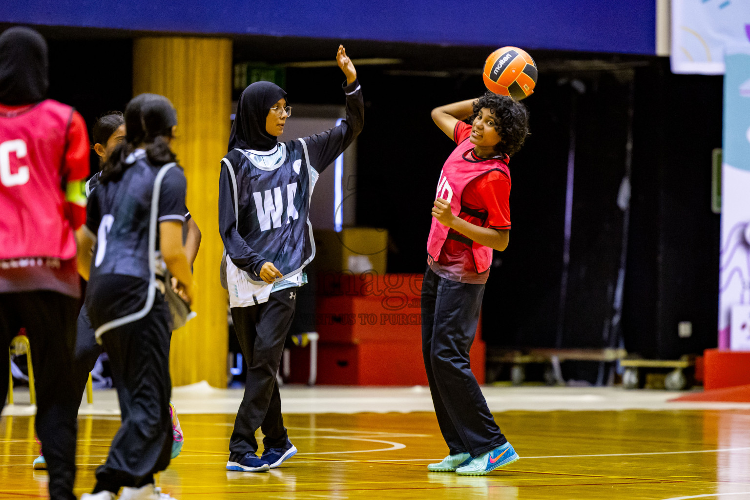 Day 9 of 25th Inter-School Netball Tournament was held in Social Center at Male', Maldives on Monday, 19th August 2024. Photos: Nausham Waheed / images.mv