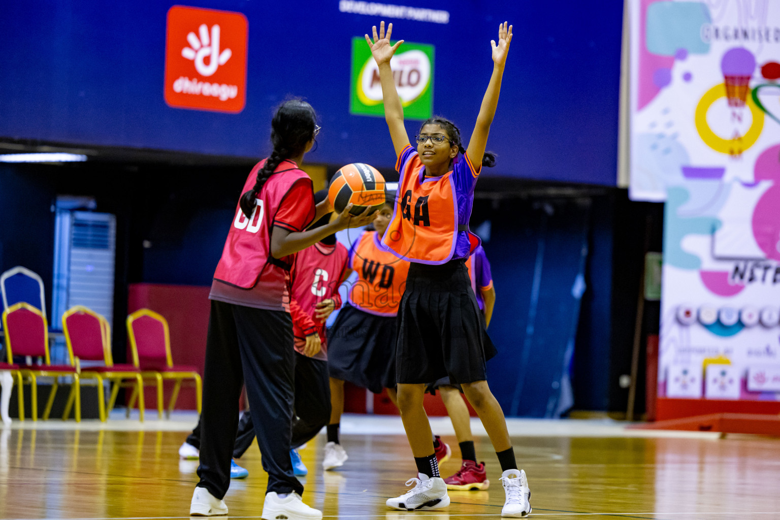 Day 4 of 25th Inter-School Netball Tournament was held in Social Center at Male', Maldives on Monday, 12th August 2024. Photos: Nausham Waheed / images.mvbv c