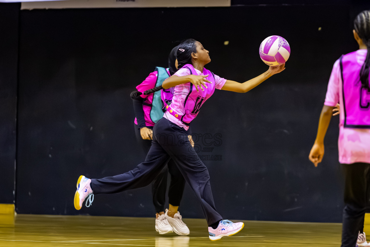 MV netters vs Xenith SC in Day 4 of 24th Milo Netball Association Championship held in Social Center at Male', Maldives on Thursday, 4th September 2025. Photos: Nausham Waheed / images.mv