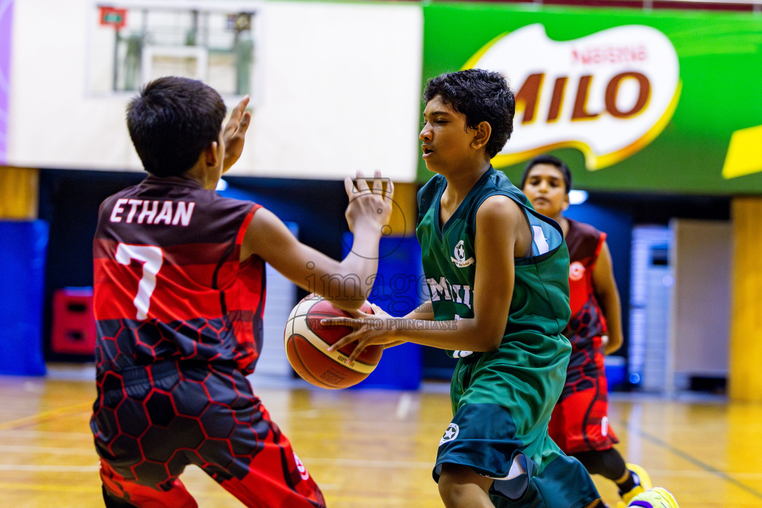 Aminiyya School vs Iskandhar School in day 26 of Junior Basketball Championship 2024 was held in Social Center, Male', Maldives on Tuesday, 10th December 2024. Photos: Nausham Waheed / images.mv