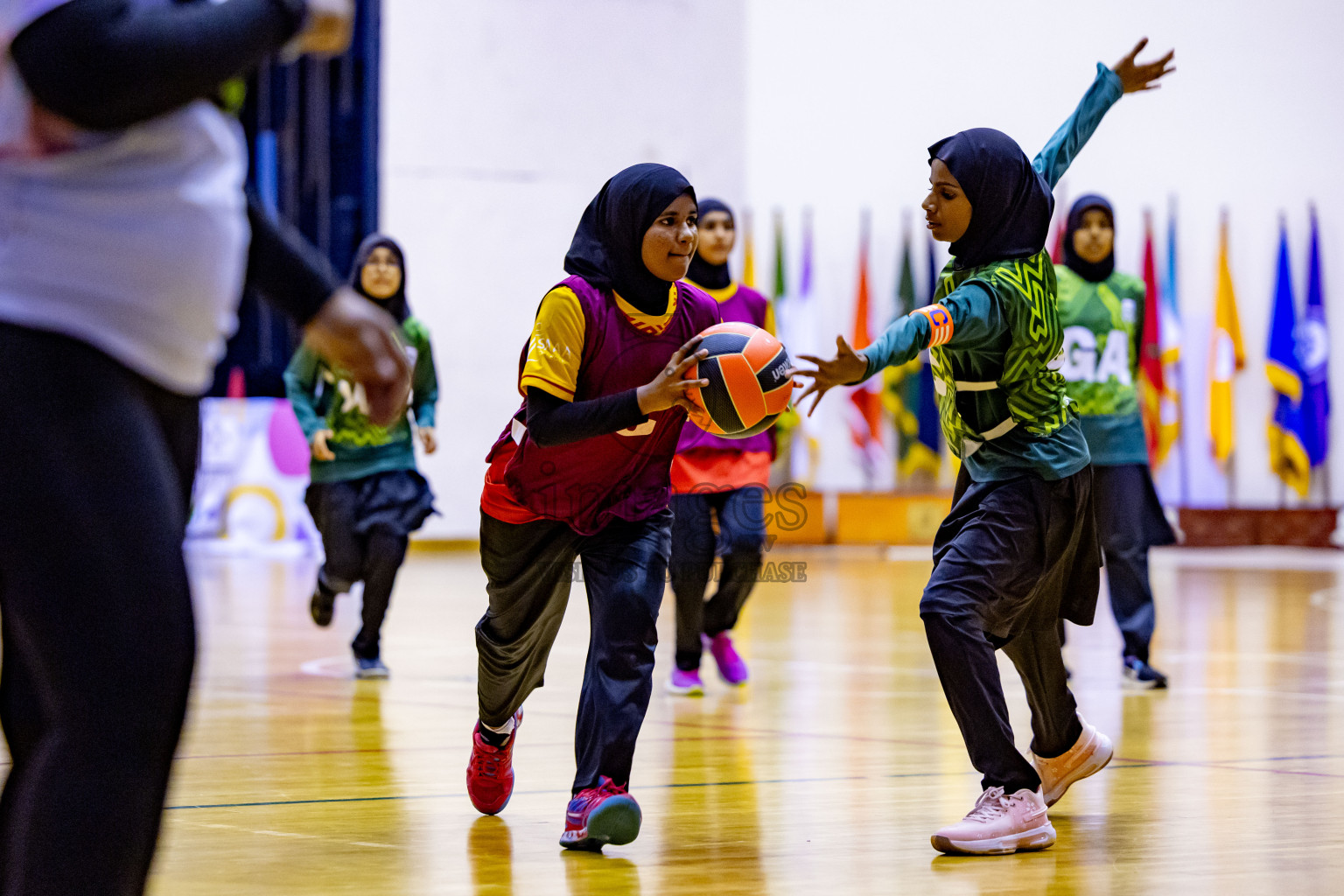 Day 7 of 25th Inter-School Netball Tournament was held in Social Center at Male', Maldives on Saturday, 17th August 2024. Photos: Nausham Waheed / images.mv