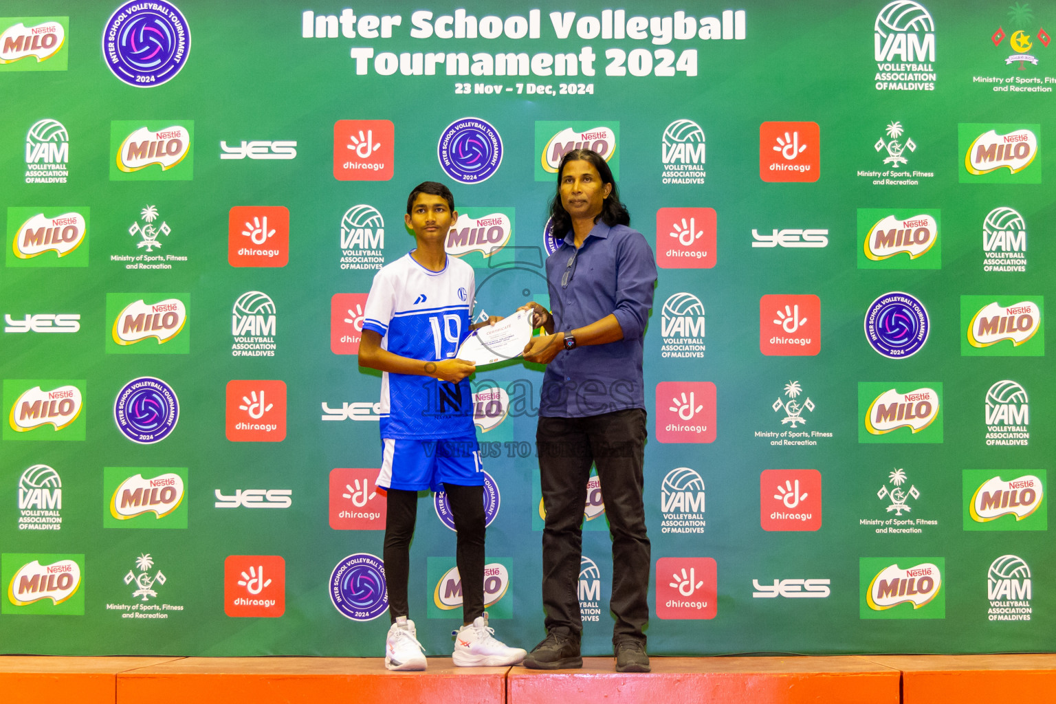 Finals of Interschool Volleyball Tournament 2024 was held in Social Center at Male', Maldives on Friday, 6th December 2024. Photos: Nausham Waheed / images.mv