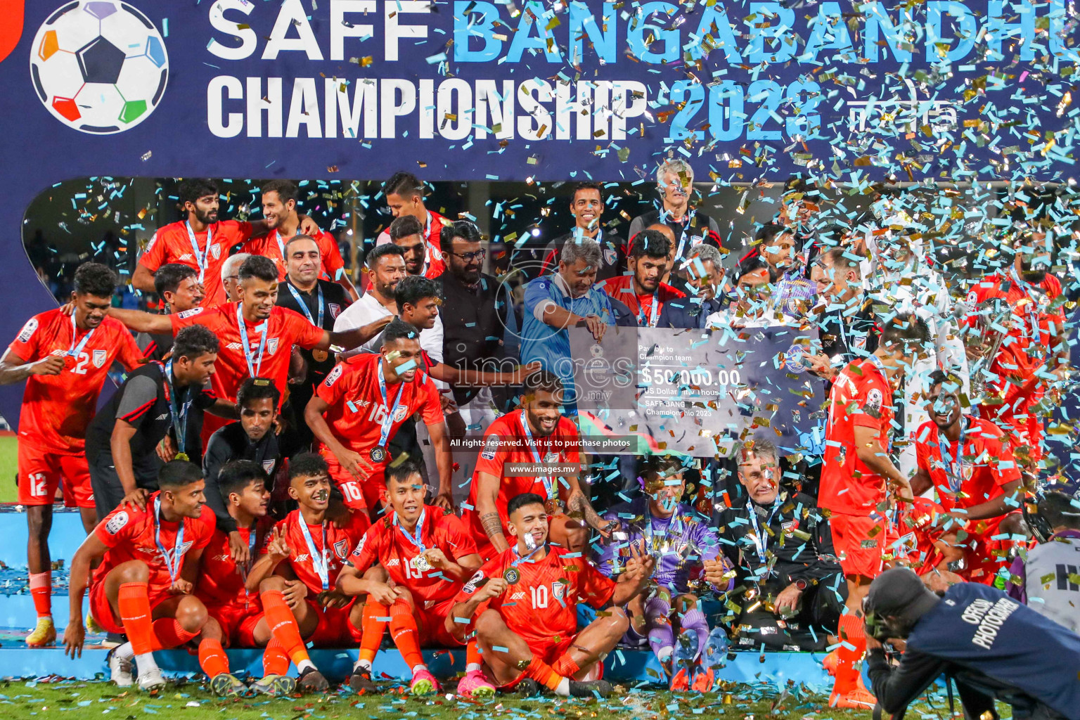 Kuwait vs India in the Final of SAFF Championship 2023 held in Sree Kanteerava Stadium, Bengaluru, India, on Tuesday, 4th July 2023. Photos: Nausham Waheed / images.mv