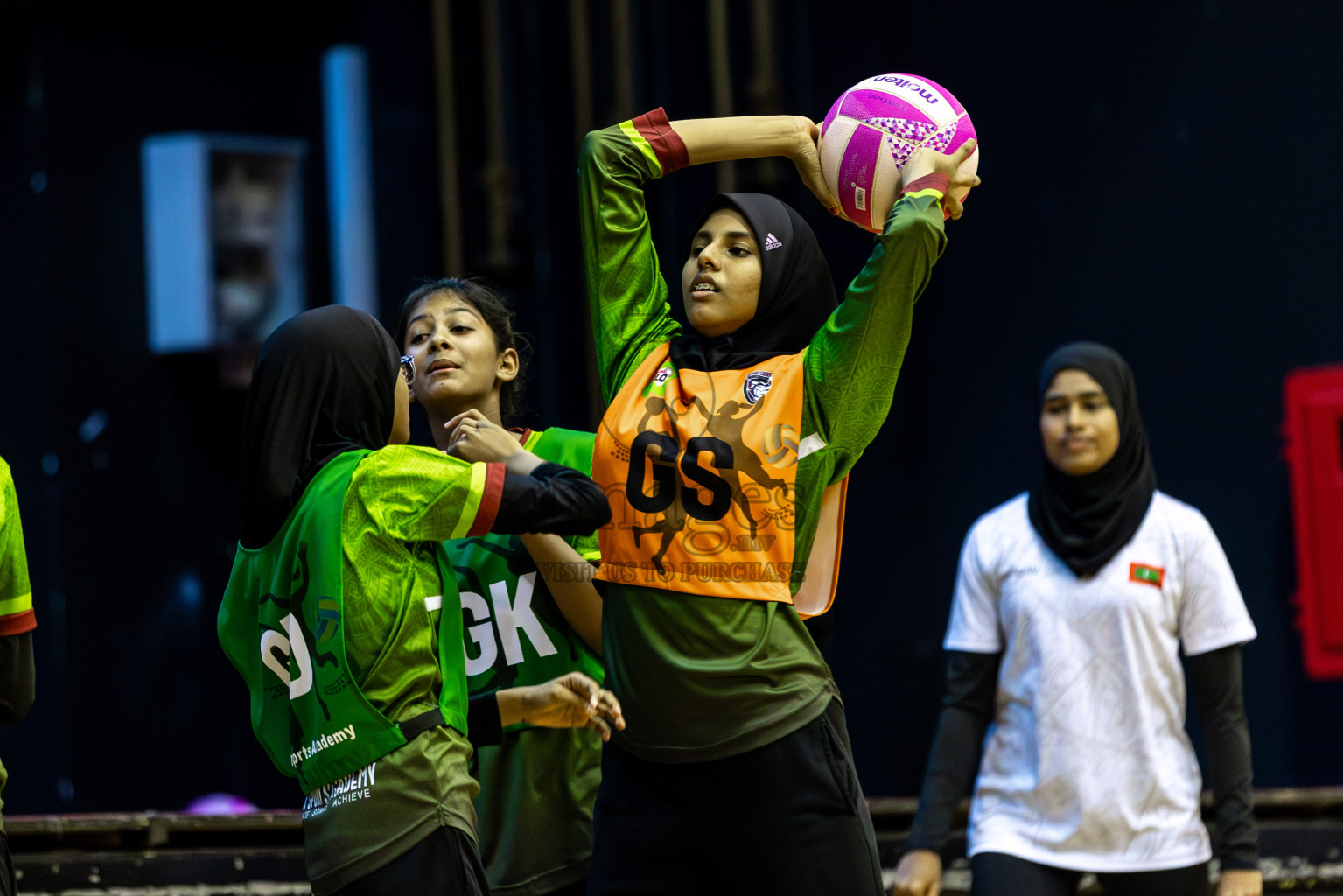 FIONTI A team vs Fionti SC in Day 5 of 3rd Netball Junior Championship, held at Social Center on Thursday 23rd January 2025 . Photos: Shuu Abdul Sattar / images.mv