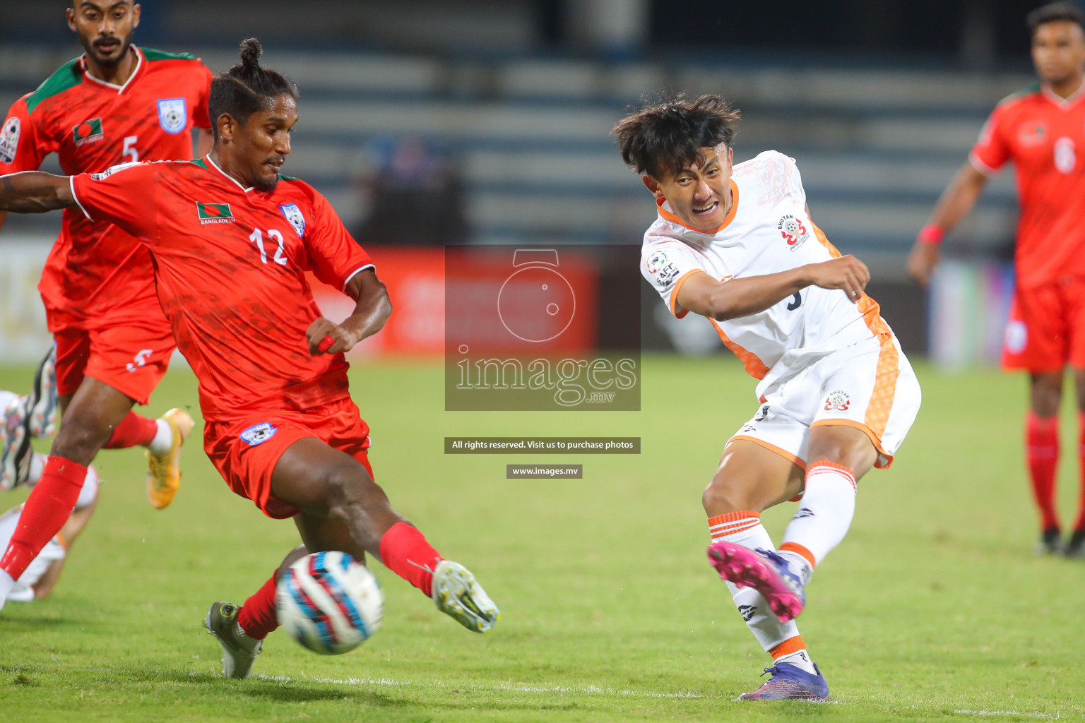 Bhutan vs Bangladesh in SAFF Championship 2023 held in Sree Kanteerava Stadium, Bengaluru, India, on Wednesday, 28th June 2023. Photos: Hassan Simah / images.mv