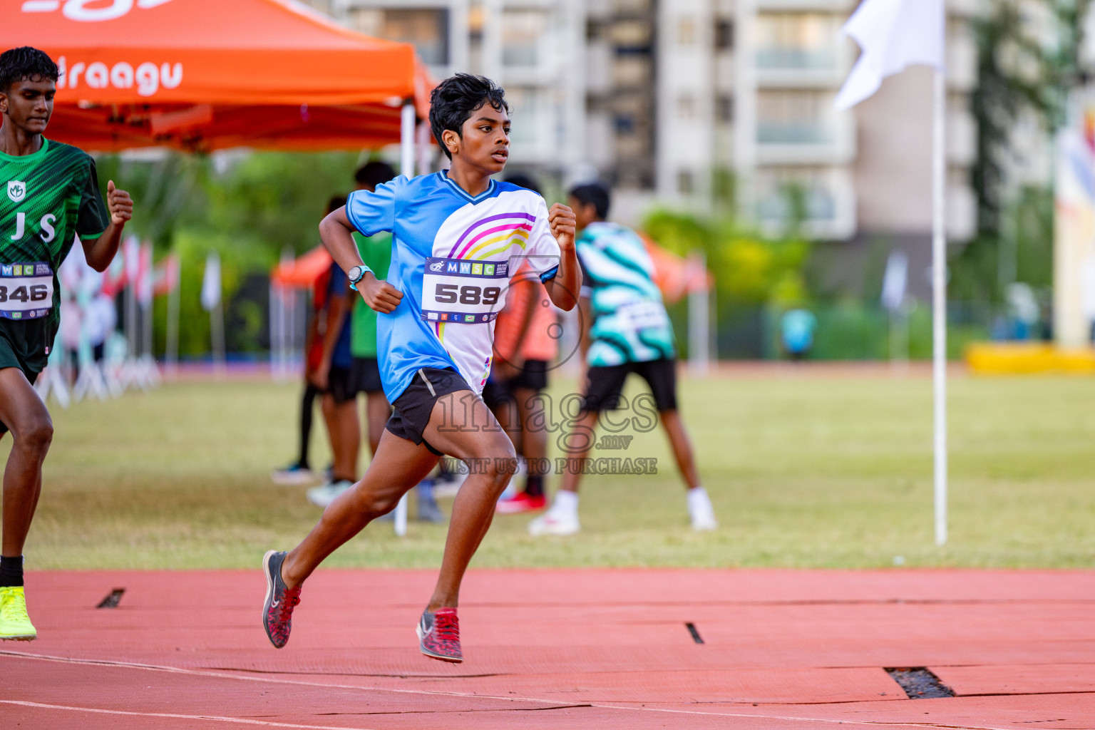 Day 1 of MWSC Interschool Athletics Championships 2024 held in Hulhumale Running Track, Hulhumale, Maldives on Saturday, 9th November 2024. 
Photos by: Hassan Simah / Images.mv