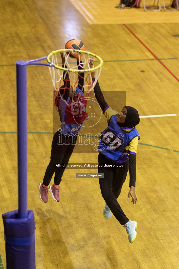 Kulhudhuffushi Y & R.C vs Mahibadhoo SC in the Milo National Netball Tournament 2022 on 18 July 2022, held in Social Center, Male', Maldives. Photographer: Shuu / Images.mv