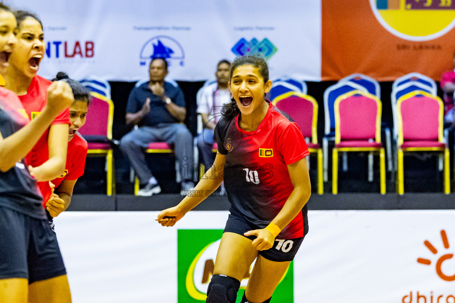 Kyrgyzstan vs Sri Lanka in Day 3 of CAVA U20 Woman's Volleyball Championship 2024 was held in Social Center, Male', Maldives on 20th July 2024. Photos: Nausham Waheed / images.mv