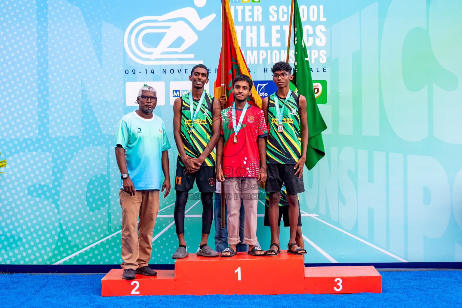 Day 6 of MWSC Interschool Athletics Championships 2024 held in Hulhumale Running Track, Hulhumale, Maldives on Thursday, 14th November 2024. Photos by: Nausham Waheed / Images.mv