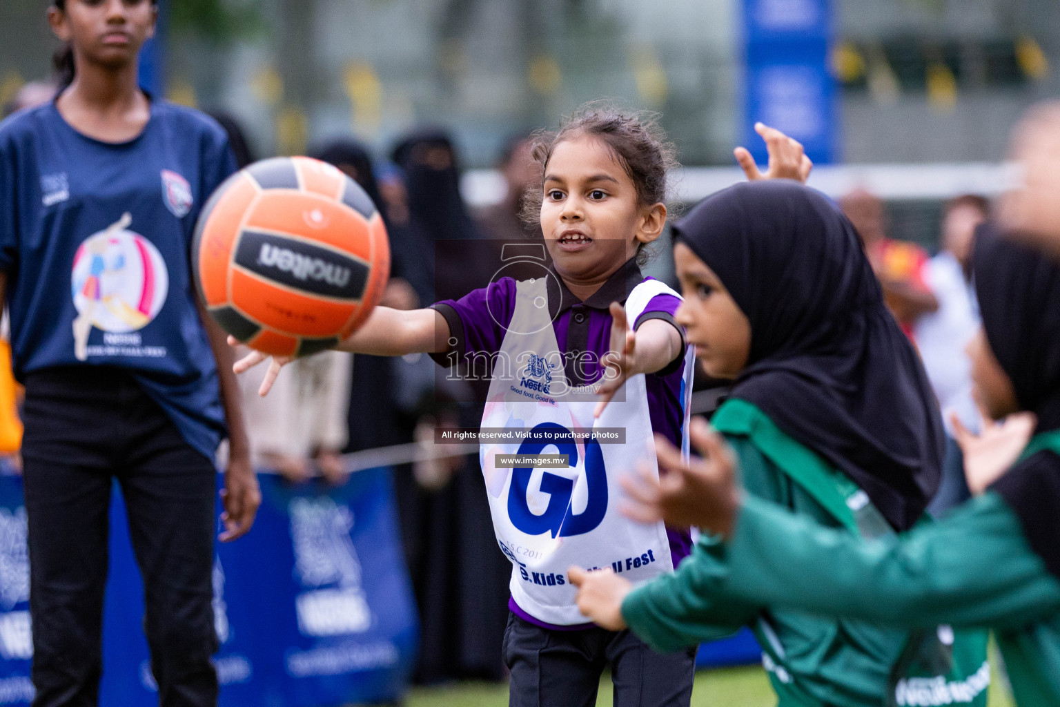 Day 2 of Nestle' Kids Netball Fiesta 2023 held in Henveyru Stadium, Male', Maldives on Thursday, 1st December 2023. Photos by Nausham Waheed / Images.mv