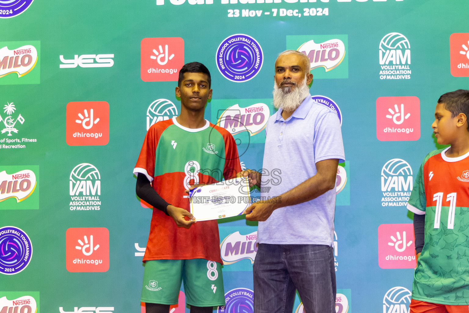 Finals of Interschool Volleyball Tournament 2024 was held in Social Center at Male', Maldives on Friday, 6th December 2024. Photos: Nausham Waheed / images.mv