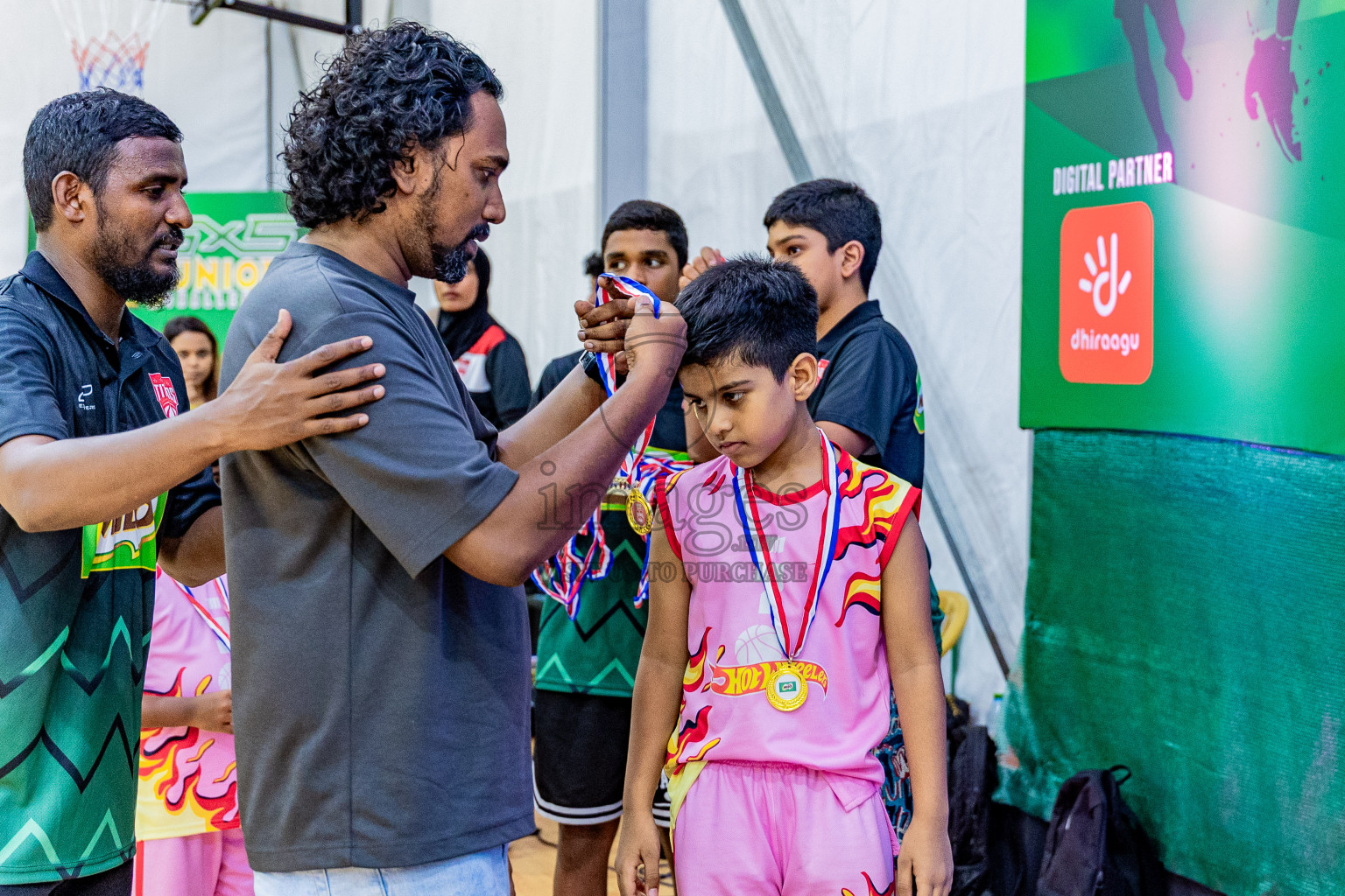 Day 3 of Milo 5 x 5 Junior Challenge 2025 - Basketball tournament held in Basketball Training Center, Male', Maldives on Saturday, 11th October 2025. Photos by: Nausham Waheed, Areef Adam / Images.mv