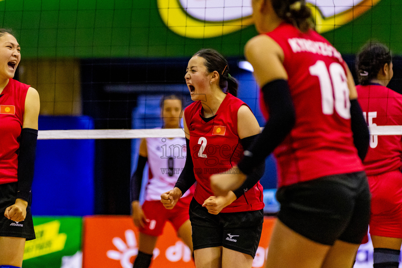 Nepal vs Kyrgyzstan in Day 2 of CAVA U20 Woman's Volleyball Championship 2024 was held in Social Center, Male', Maldives on 19th July 2024. Photos: Nausham Waheed / images.mv