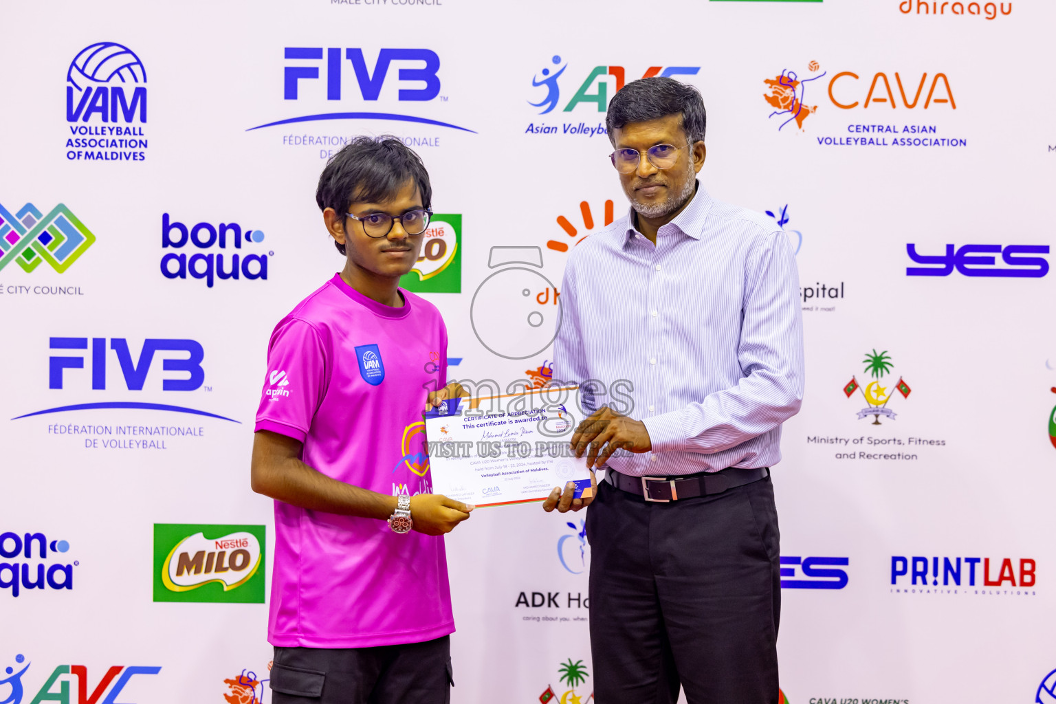 Sri Lanka vs Maldives in Semi Final of CAVA U20 Woman's Volleyball Championship 2024 was held in Social Center, Male', Maldives on 22nd July 2024. Photos: Nausham Waheed / images.mv