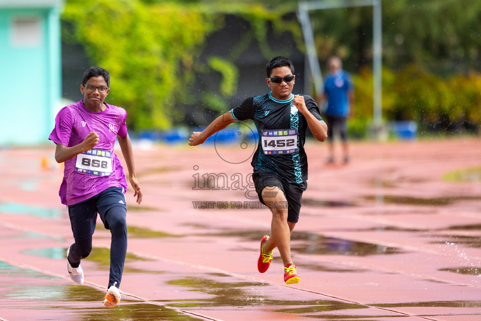 Day 1 of MWSC Interschool Athletics Championships 2024 held in Hulhumale Running Track, Hulhumale, Maldives on Saturday, 9th November 2024. 
Photos by: Ismail Thoriq / images.mv