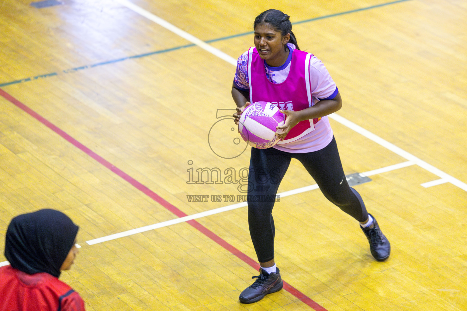 Club Matrix vs N Sports Academy in Day 6 of 24th Milo Netball Association Championship held in Social Center at Male', Maldives on Saturday, 6th September 2025. Photos: Yasna Ahmed / images.mv