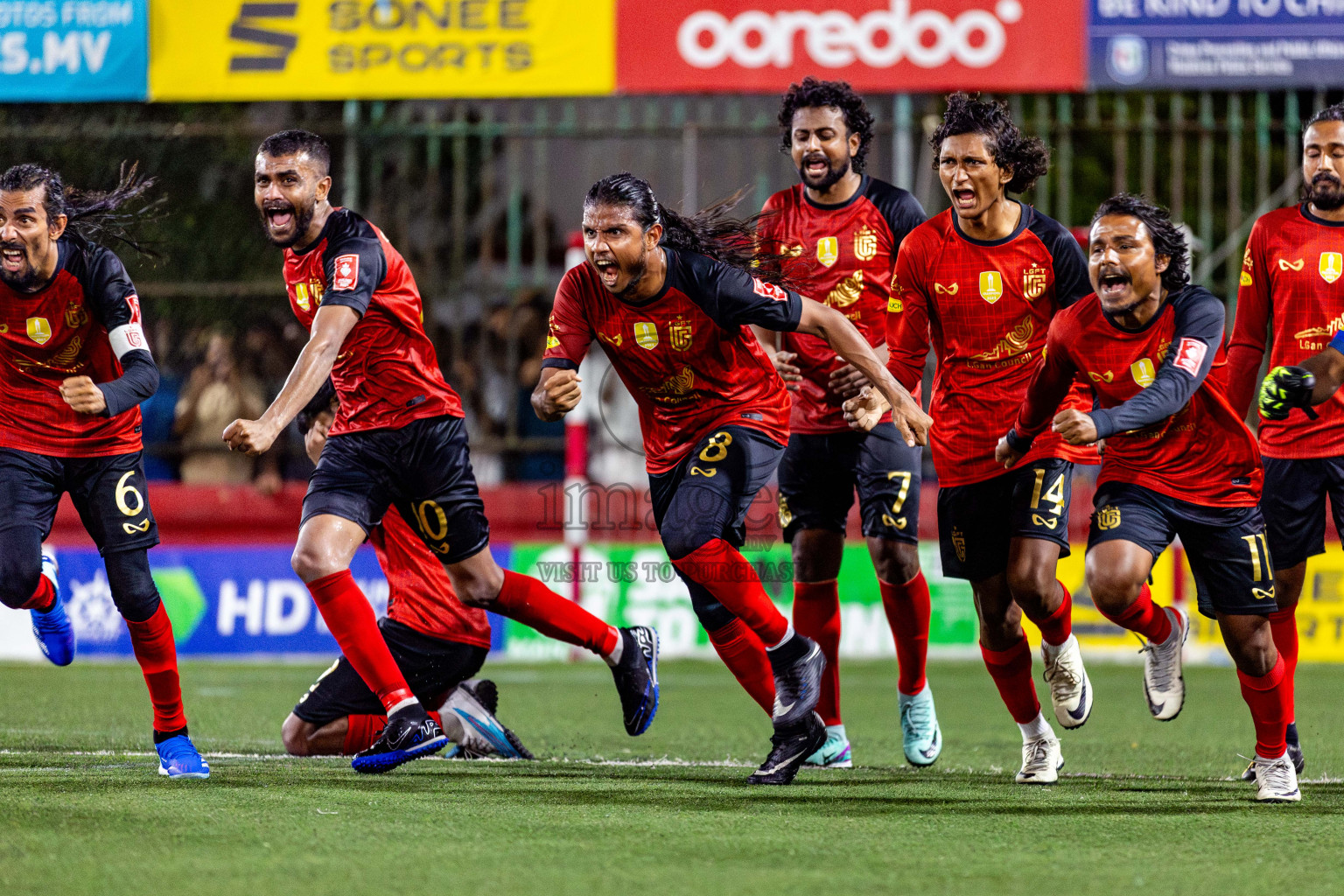 AA Mathiveri vs L Gan in Quarter Finals of Golden Futsal Challenge 2024 which was held on Friday, 1st March 2024, in Hulhumale', Maldives Photos: Nausham Waheed / images.mv