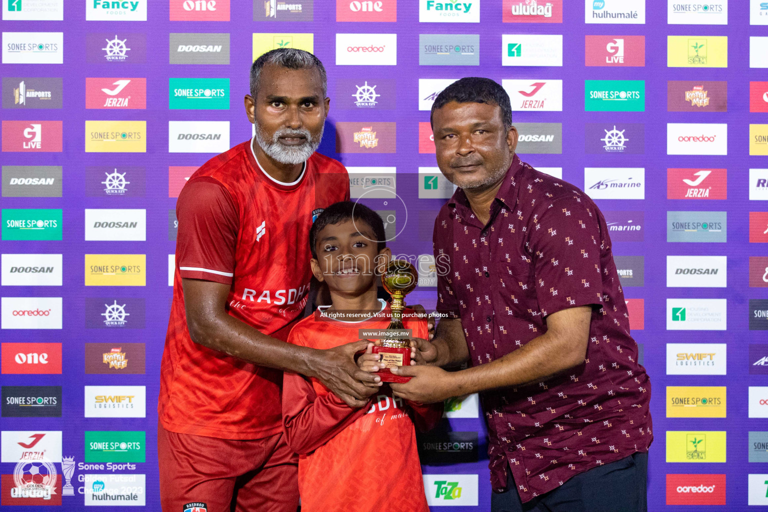 AA. Rasdhoo vs AA. Feridhoo in Day 4 of Golden Futsal Challenge 2023 on 08 February 2023 in Hulhumale, Male, Maldives