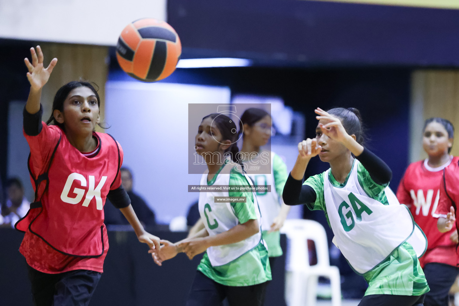 Day 9 of 24th Interschool Netball Tournament 2023 was held in Social Center, Male', Maldives on 4th November 2023. Photos: Hassan Simah / images.mv