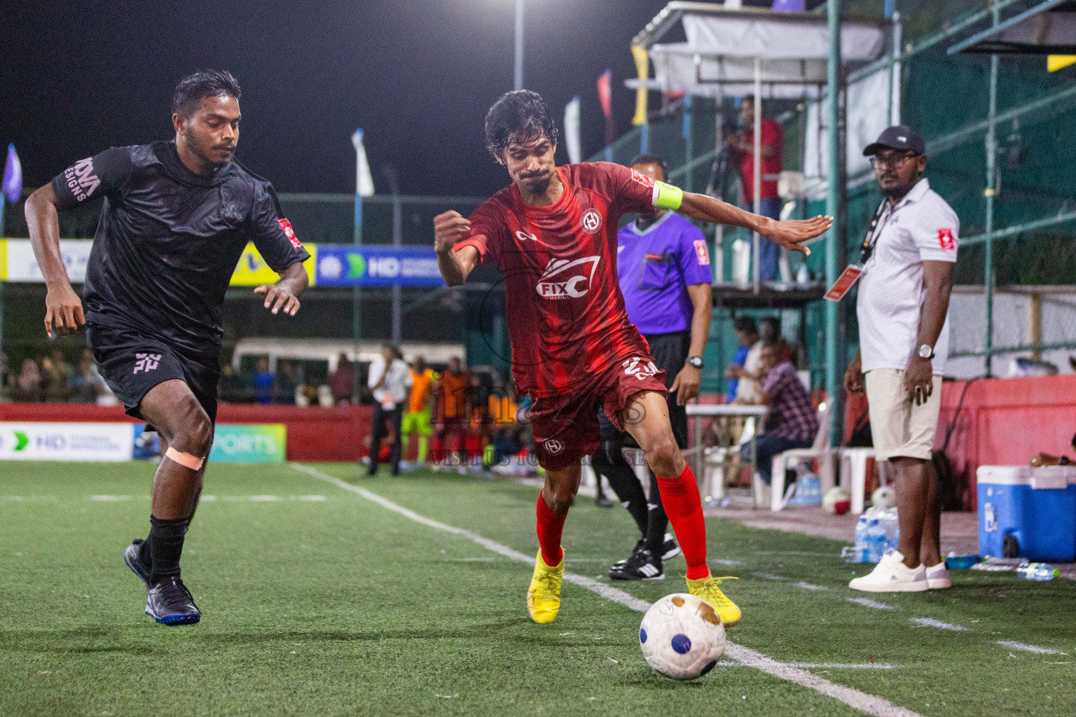 K Kaashidhoo vs K Hraa in Day 22 of Golden Futsal Challenge 2024 was held on Monday , 5th February 2024 in Hulhumale', Maldives Photos: Nausham Waheed / images.mv