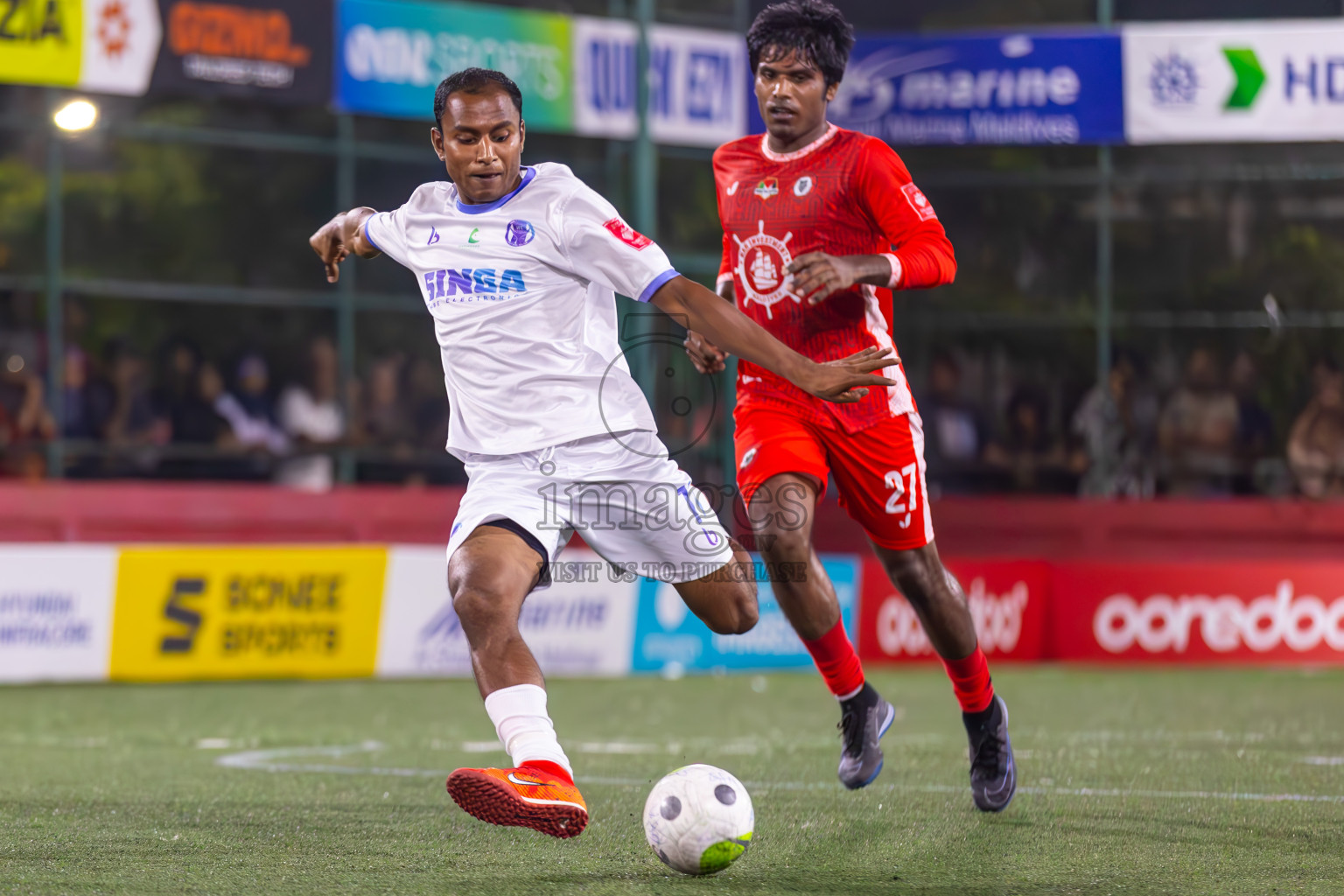 HA Ihavandhoo vs HA Maarandhoo in Day 9 of Golden Futsal Challenge 2024 was held on Tuesday, 23rd January 2024, in Hulhumale', Maldives
Photos: Ismail Thoriq / images.mv