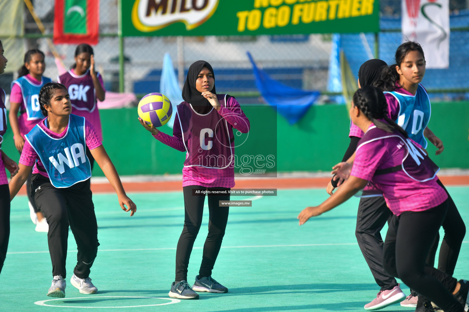 Day 1 of Junior Netball Championship 2022 on 5 March 2022 held in Male', Maldives. Photos by Nausham Waheed.