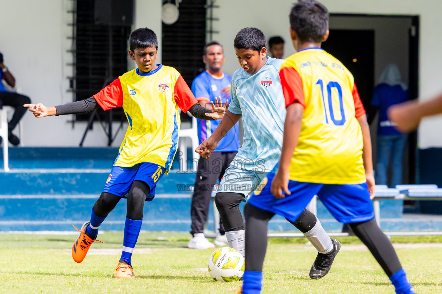 Day 1 of MILO Academy Championship 2025 (U-12) was held at Henveiru Stadium in Male', Maldives on Thursday, 1st May 2025. Photos: Nausham Waheed / images.mv