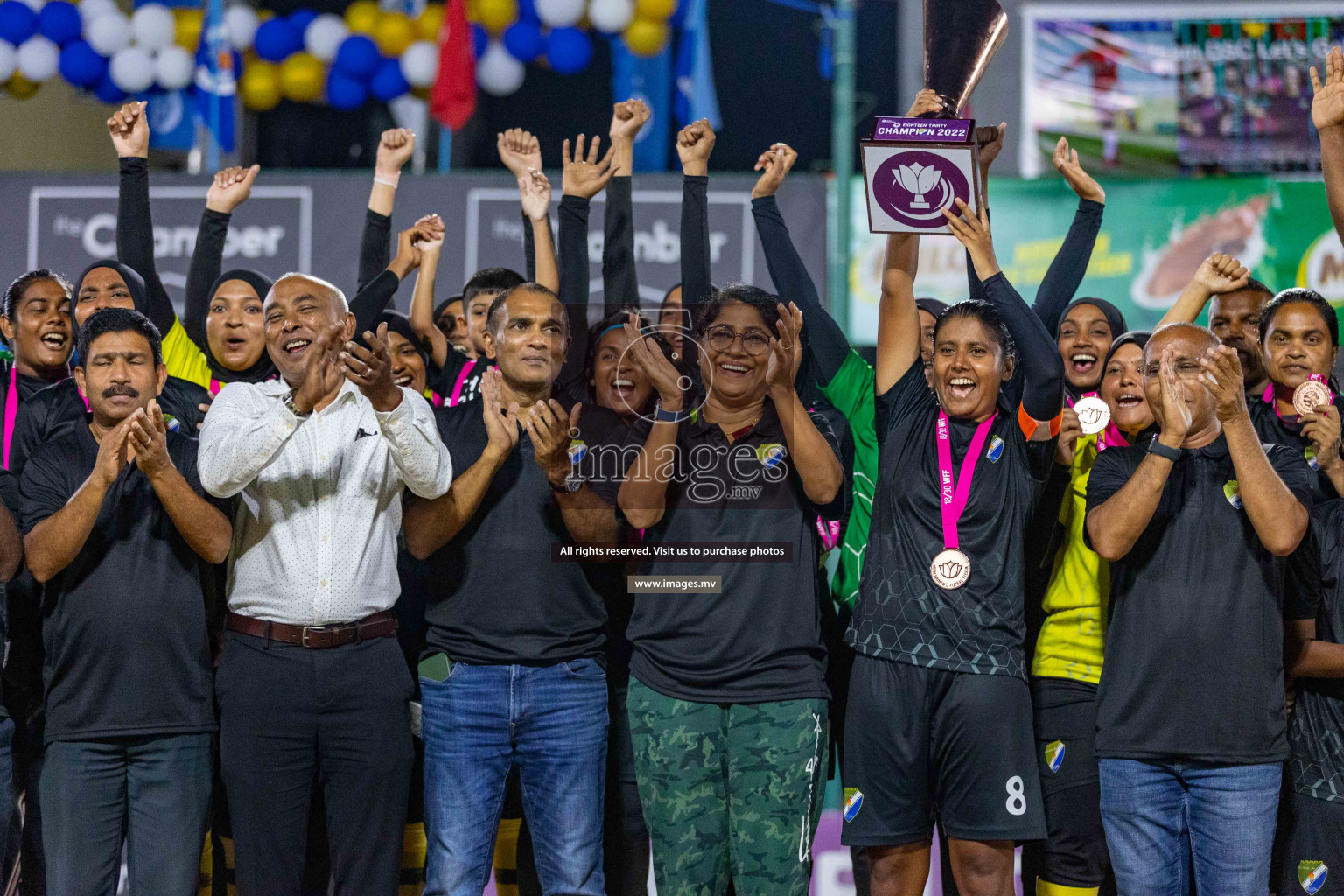 Eighteen Thirty Women's Futsal Fiesta 2022 - Finals - MPL vs DSC MPL vs DSC in the Finals of Eighteen Thirty Women's Futsal Fiesta 2022 was held in Hulhumale', Maldives on Thursday, 3rd November 2022. Photos: Ismail Thoriq / images.mv