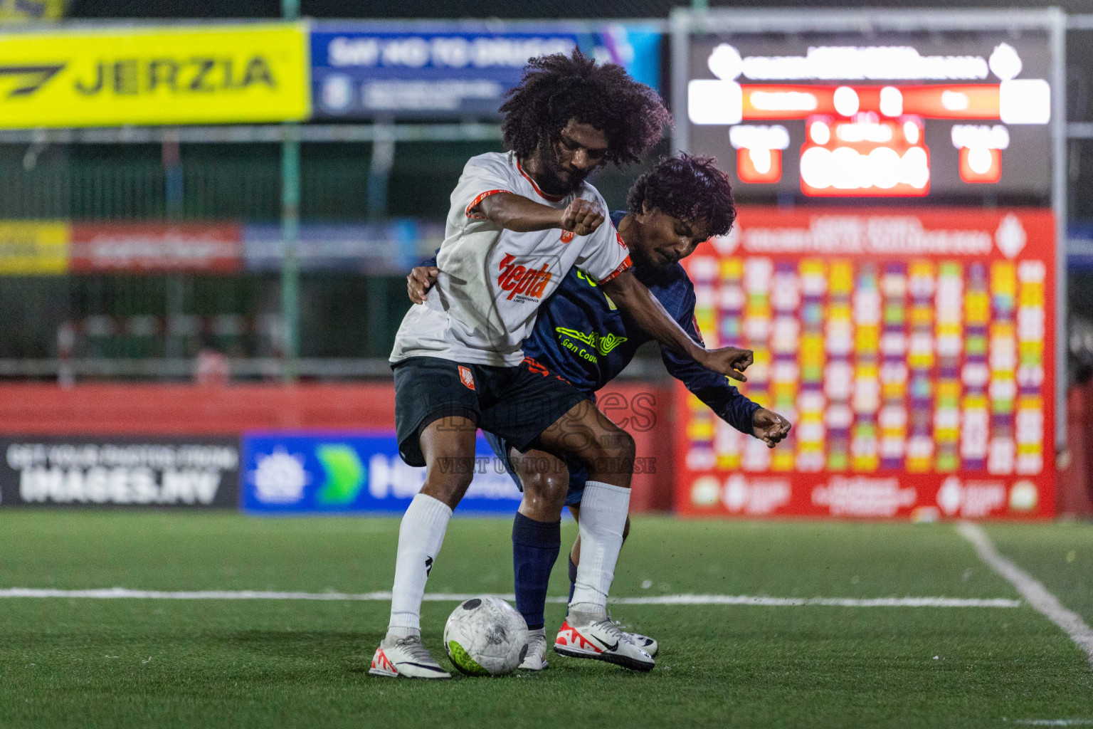 L  Dhanbidhoo vs L Gan in Day 20 of Golden Futsal Challenge 2024 was held on Saturday , 3rd February 2024 in Hulhumale', Maldives Photos: Nausham Waheed / images.mv