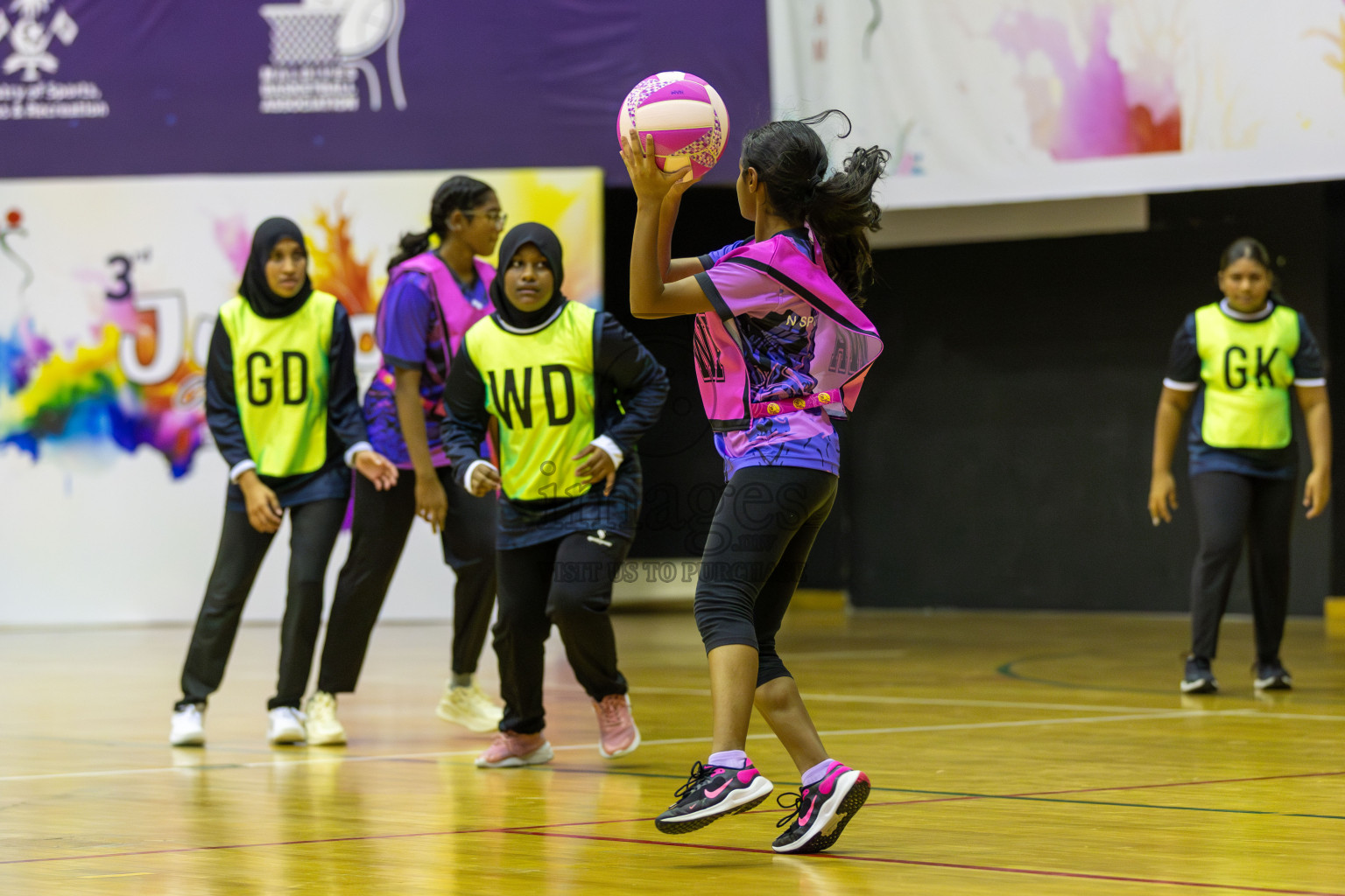 AIS  Netball academy vs N sports Academy in Day 3 of 3rd Netball Junior Championship, held at Social Center on Wednesday 22nd January 2025 . Photos: Shuu Abdul Sattar / images.mv
