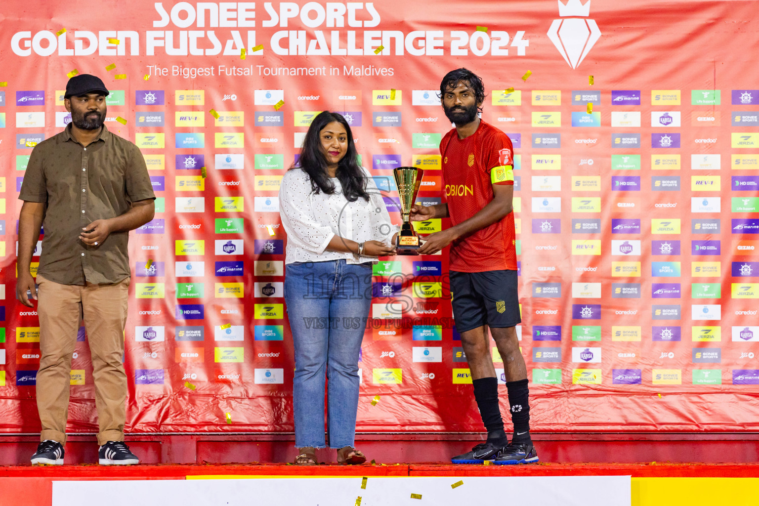 HDh Naivaadhoo vs HDh Nolhivaran in Day 23 of Golden Futsal Challenge 2024 was held on Tuesday , 6th February 2024 in Hulhumale', Maldives Photos: Nausham Waheed / images.mv