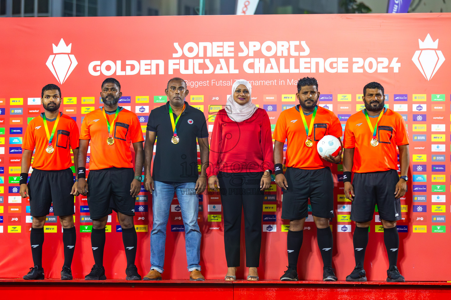 L. Gan VS B. Eydhafushi in the Finals of Golden Futsal Challenge 2024 which was held on Thursday, 7th March 2024, in Hulhumale', Maldives. 
Photos: Hassan Simah / images.mv