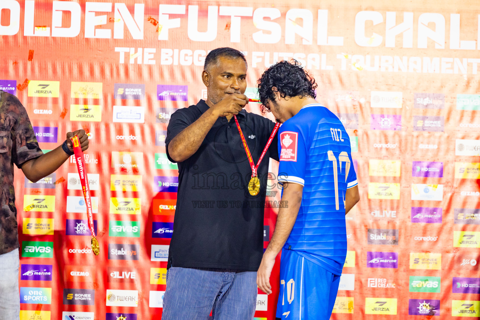 Lh Naifaru vs Lh Kurendhoo in Lhaviyani Atoll Finals Day 26 of Golden Futsal Challenge 2025 was held on Thursday , 30th January 2025, in Hulhumale', Maldives. Photos: Nausham Waheed / images.mv