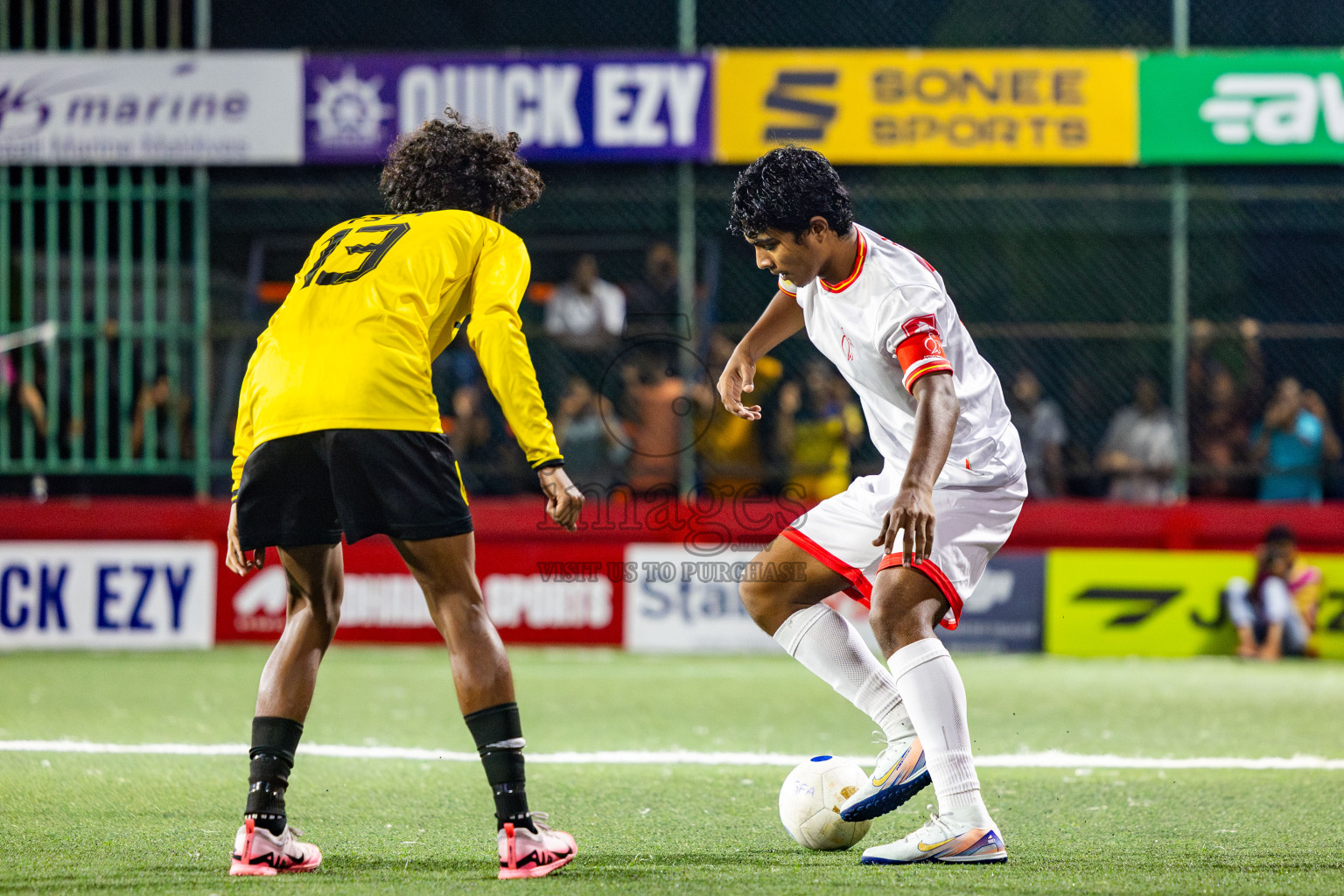 F Magoodhoo vs F Dharanboodhoo in Day 21 of Golden Futsal Challenge 2025 was held on Saturday , 25th January 2025, in Hulhumale', Maldives. Photos: Nausham Waheed / images.mv