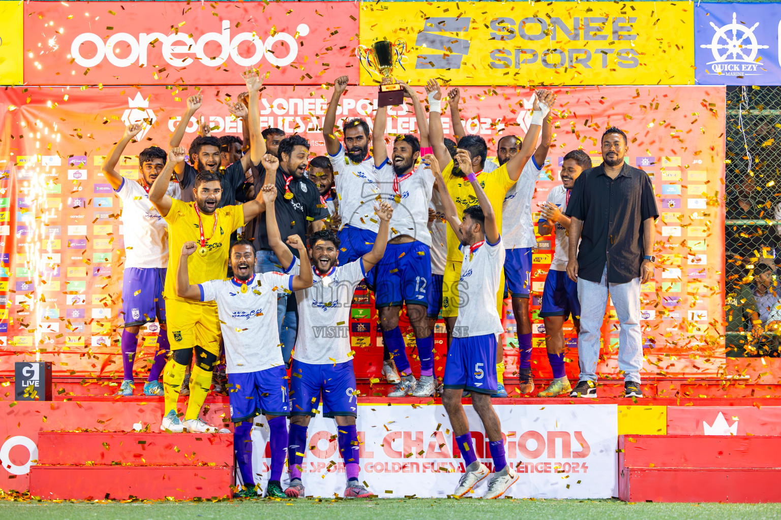 F Dharanboodhoo vs F Bilehdhoo in Day 24 of Golden Futsal Challenge 2024 was held on Wednesday , 7th February 2024 in Hulhumale', Maldives
Photos: Ismail Thoriq / images.mv