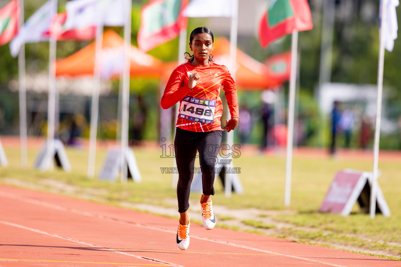 Day 3 of MWSC Interschool Athletics Championships 2024 held in Hulhumale Running Track, Hulhumale, Maldives on Monday, 11th November 2024. 
Photos by: Hassan Simah / Images.mv