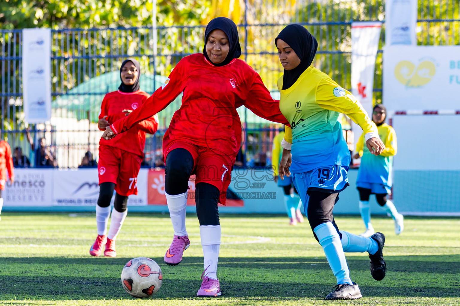 Eydhafushi vs Kihaadhoo in Day 4 of Better in Baa Futsal Fiesta 2025 Woman's division held in B. Eydhafushi, Maldives on Saturday, 8th November 2025. Photos: Nausham Waheed / images.mv