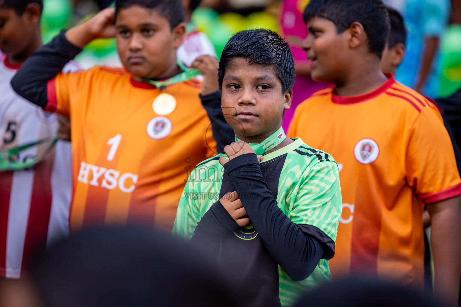 Day 3 of MILO Academy Championship 2025 (U-12) was held at Henveiru Stadium in Male', Maldives on Saturday, 3rd May 2025. Photos: Nausham Waheed / images.mv