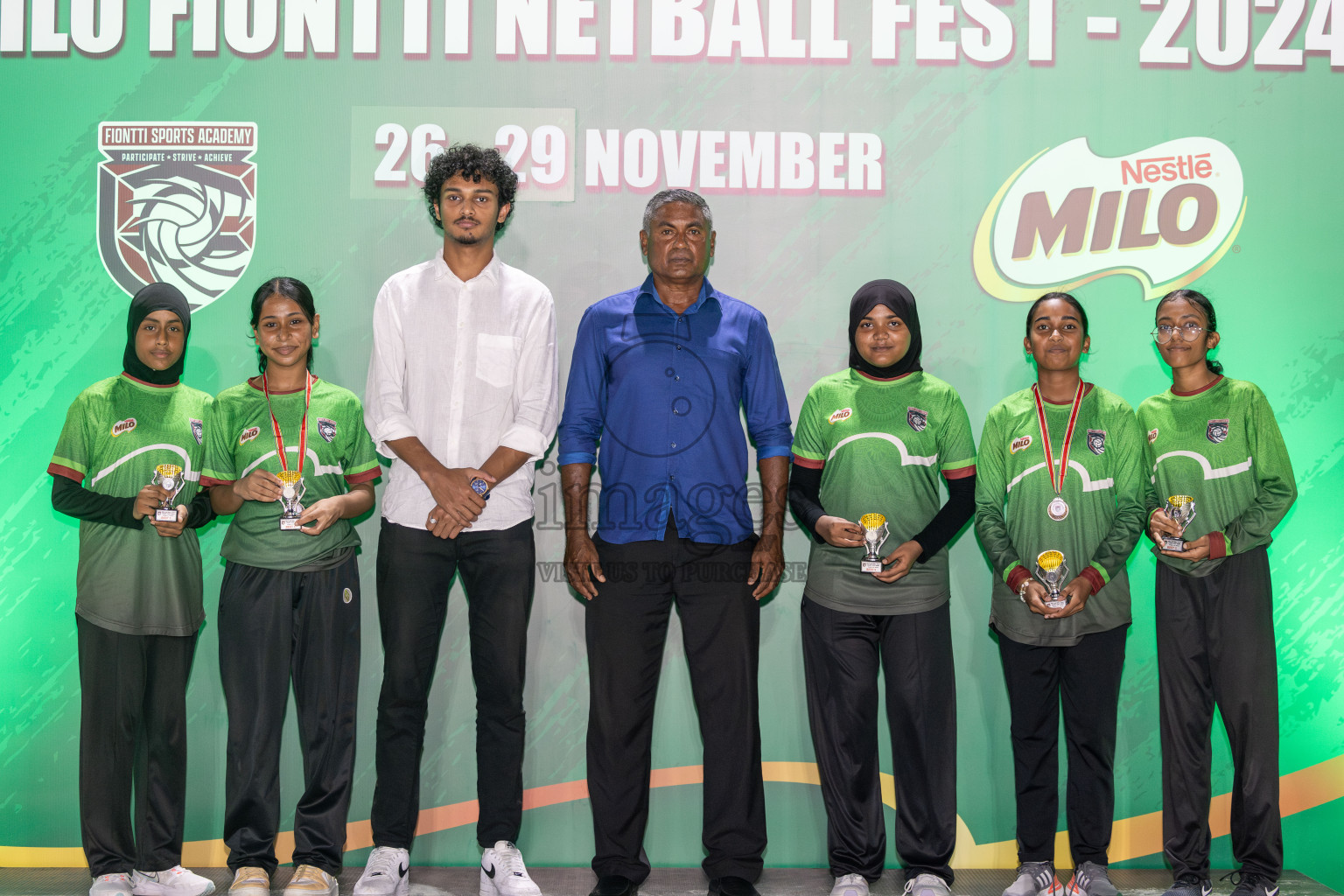 MILO Fiontti Netball Fest 2024 held from Tuesday 26th November to Friday 29th November 2024. Photos: Mohamed Mahfooz Moosa