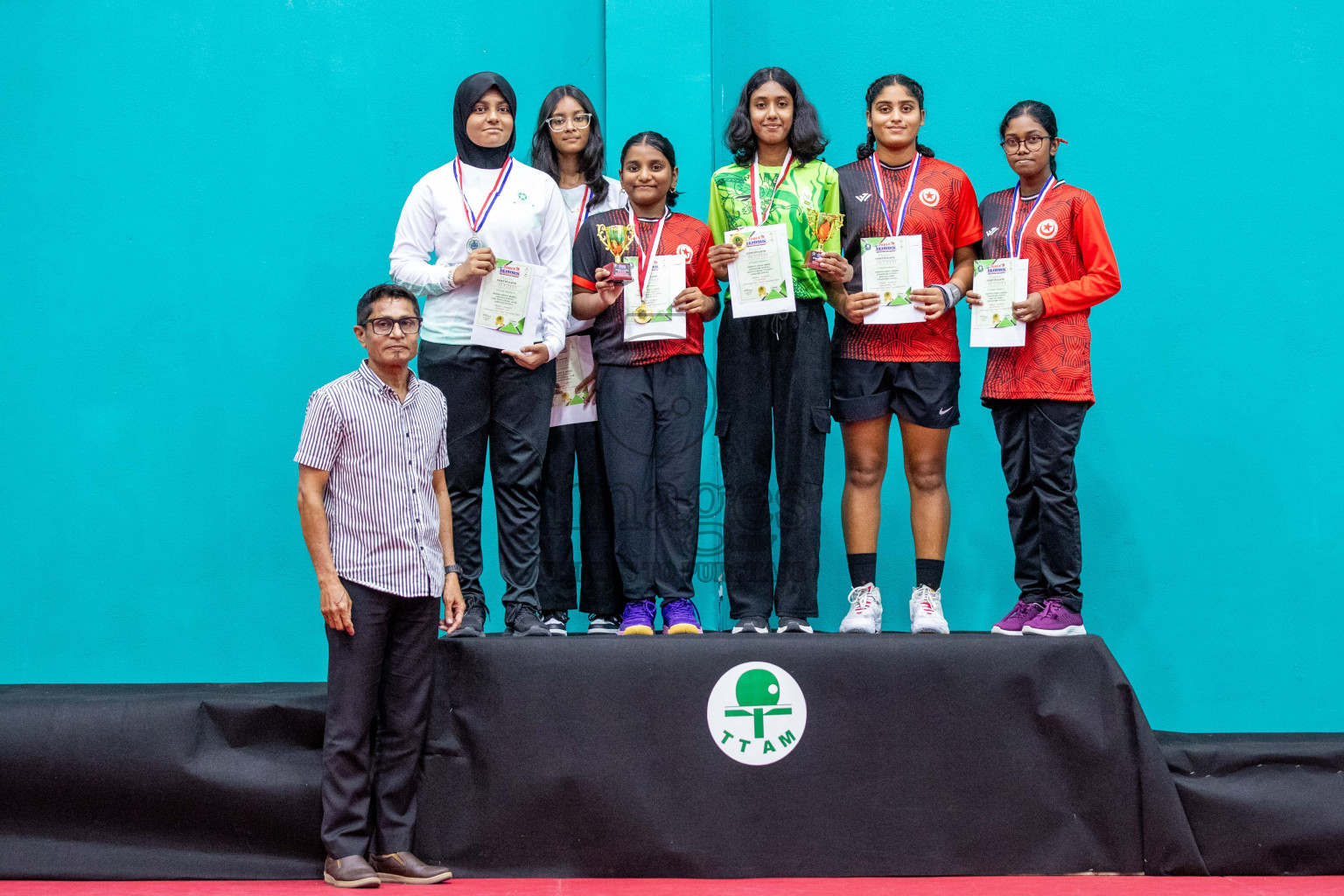 Senior Finals and Awarding ceremony of Interschool Table Tennis Tournament 2024 was held in Male' TT Hall, Male', Maldives on Saturday, 10th August 2024.
Photos: Ismail Thoriq / images.mv