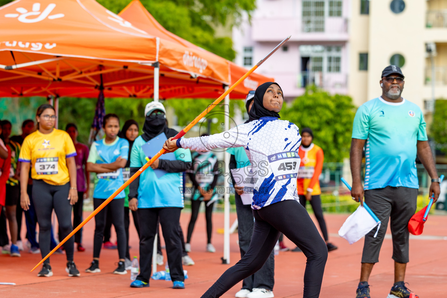 Day 2 of MWSC Interschool Athletics Championships 2024 held in Hulhumale Running Track, Hulhumale, Maldives on Sunday, 10th November 2024. 
Photos by: Hassan Simah / Images.mv