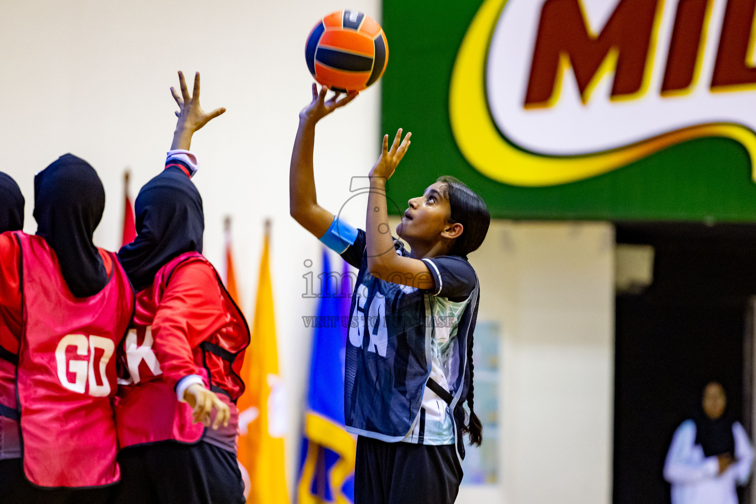 Day 9 of 25th Inter-School Netball Tournament was held in Social Center at Male', Maldives on Monday, 19th August 2024. Photos: Nausham Waheed / images.mv