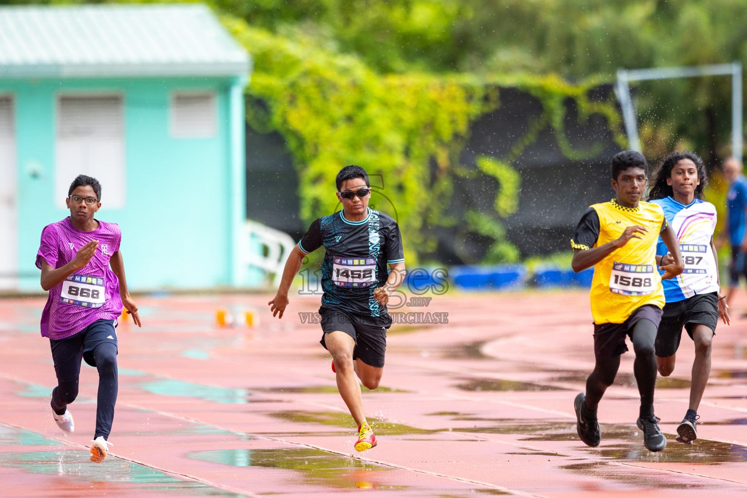 Day 1 of MWSC Interschool Athletics Championships 2024 held in Hulhumale Running Track, Hulhumale, Maldives on Saturday, 9th November 2024. 
Photos by: Ismail Thoriq / images.mv