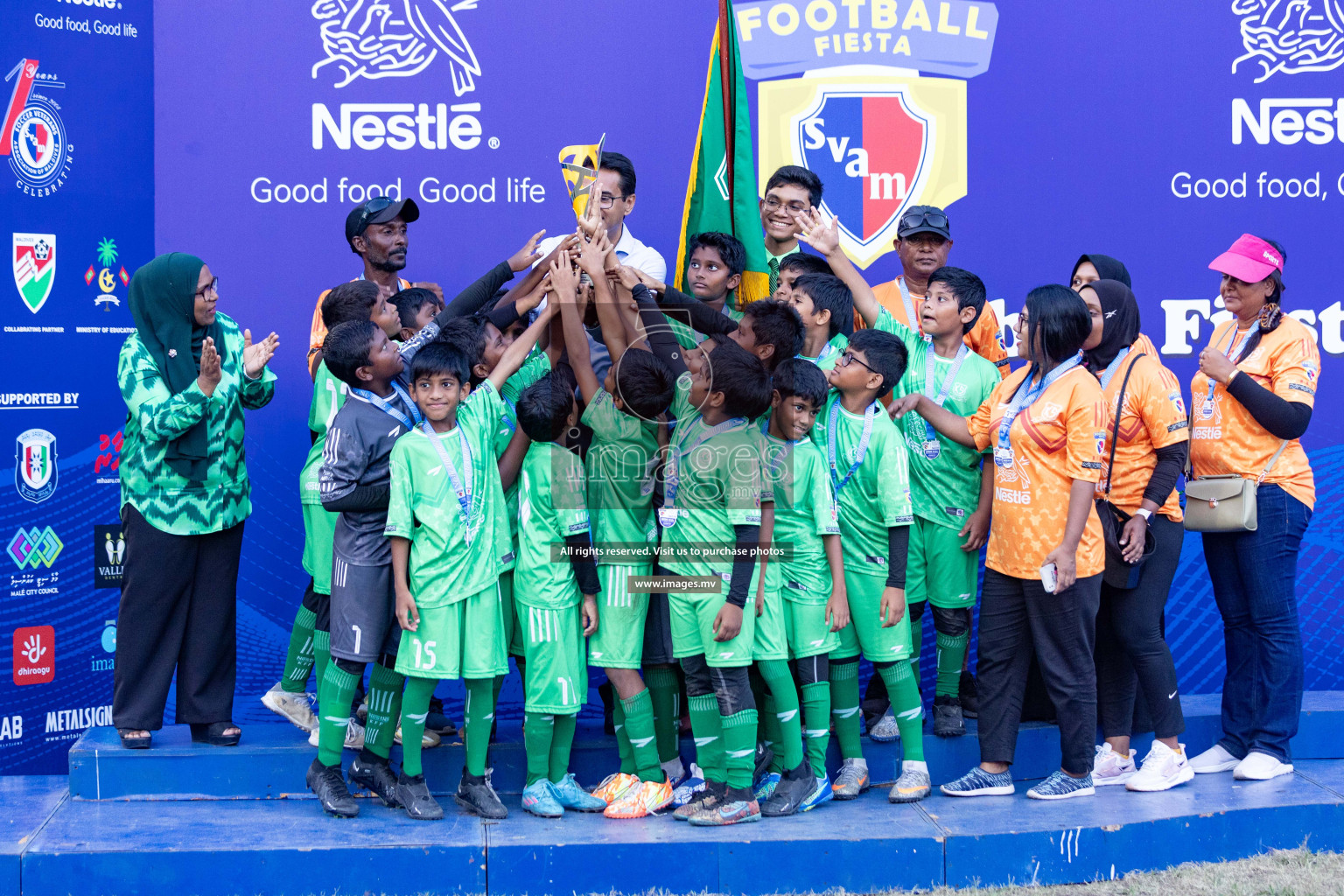 Day 4 of Nestle Kids Football Fiesta, held in Henveyru Football Stadium, Male', Maldives on Saturday, 14th October 2023 Photos: Nausham Waheed  / images.mv