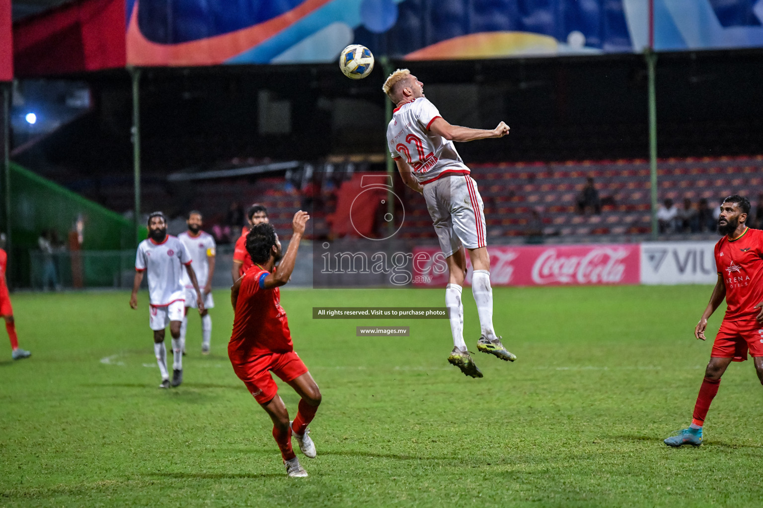 Da Grande vs Buru Sports Club in Dhivehi Premier League Qualification 22 on 27th Aug 2022, held in National Football Stadium, Male', Maldives Photos: Nausham Waheed / Images.mv