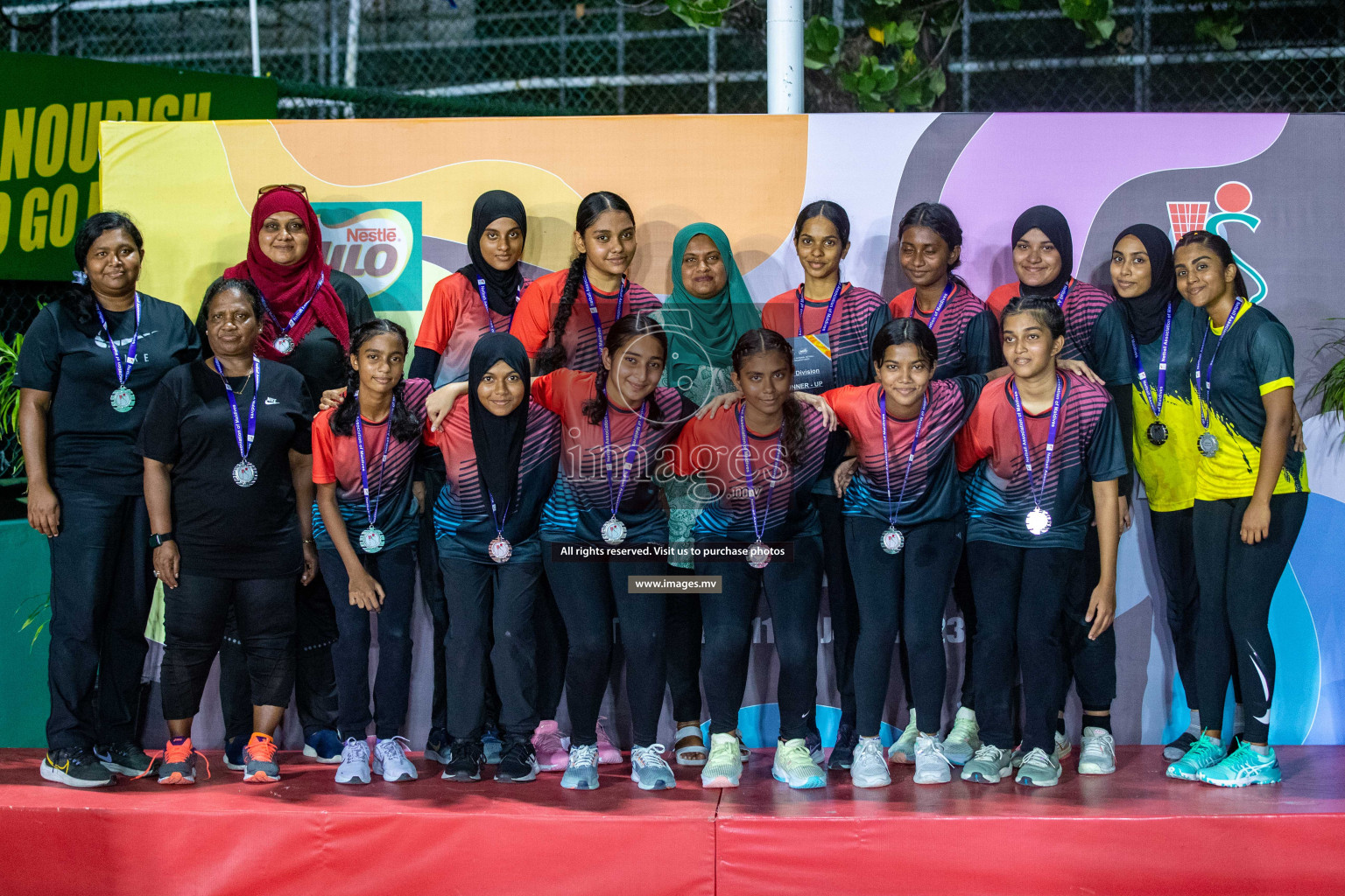 Day 6 of 20th Milo National Netball Tournament 2023, held in Synthetic Netball Court, Male', Maldives on 4th June 2023 Photos: Nausham Waheed/ Images.mv