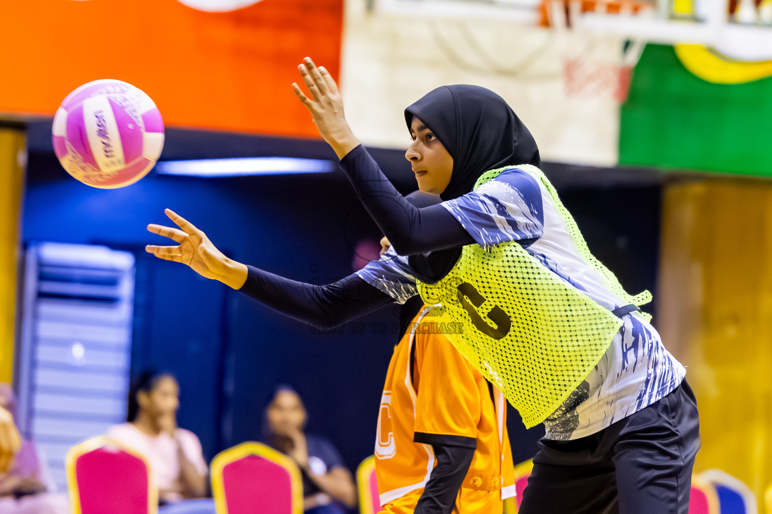 SC Skylark vs Youth United SC in Day 5 of 24th Milo Netball Association Championship held in Social Center at Male', Maldives on Friday, 5th September 2025. Photos: Nausham Waheed / images.mv